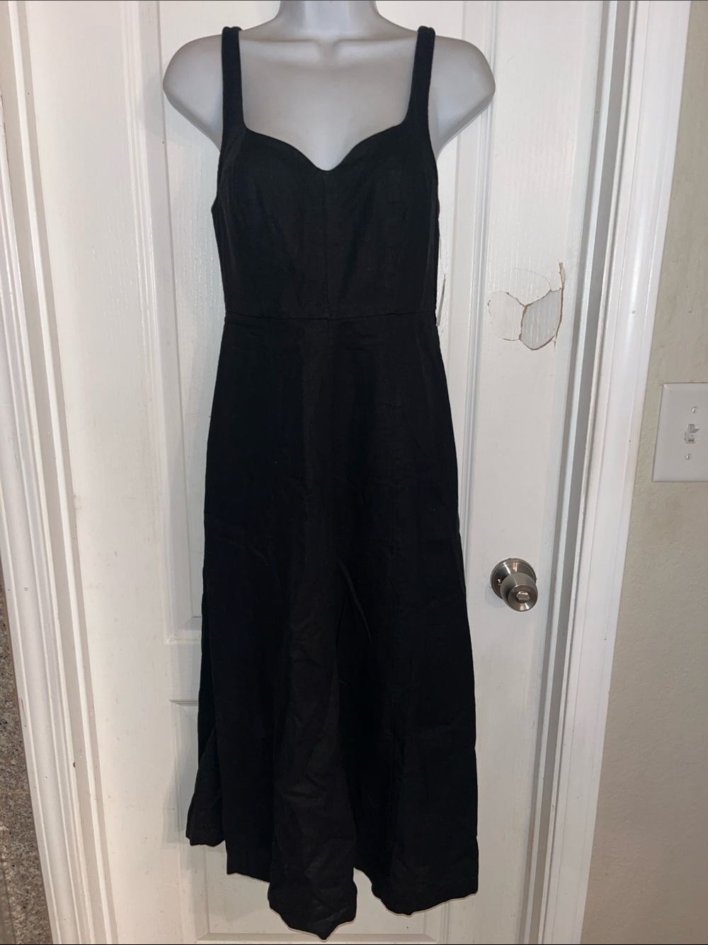 NWT Old Navy Fit & Flare Sleeveless Linen-Blend Midi Dress, Size XS - Picture 4 of 9